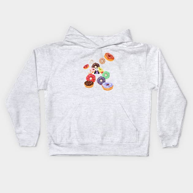 Panda & Donuts Kids Hoodie by adamzworld